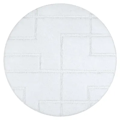 Image de Tapis de salle de bain SUPREME cercle LINES, lignes, antidérapant, doux - blanc blanc cercle 100 cm