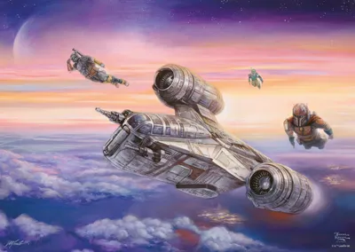 Image de Schmidt Spiele 59954 Puzzle 1000 pièces Lucas Film, The Mandalorian L'escorte