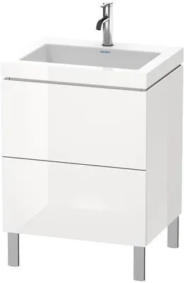 Produktbild von Waschtischunterbau L-CUBE m WT Vero Air 698x600x480mm o HL we smat ohne Hahnloch weiß supermatt