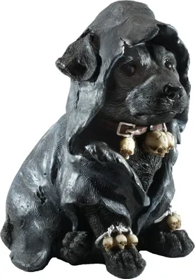 Produktbild von Gothic Deko Figur Steampunk Hund Welpe Canine Reaper Skulptur Objekt Totenkopf