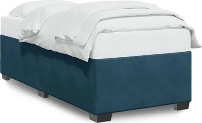 Image de vidaXL Sommier bleu 90x190 cm velours