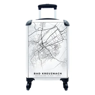 Produktbild von MuchoWow® Koffer Handgepäck Trolley Rollkoffer Kleine Reisekoffer mit 4 Rollen - Karte - Stadtplan von Bad Kreuznach - Stadtplan - Cabin Size < 55x40x23 cm & 55x40x20 cm - Fotokoffer - Kabinenkoffer - Boardgepäck - Reise-Box - Reisekoffer - Reisegepäck - Koffer mit Bild - Trolley für Kinder