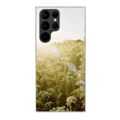 Produktbild von MuchoWow® Handyhülle Schutzhülle Hülle für Samsung Galaxy S22 Ultra Blumen - Weiß - Frühling Silikon Softcase Handy Hülle - Abbildung