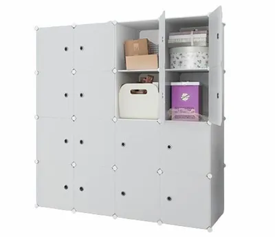 Image de Armoire Modulaire Etagère Blanche Armoire Pliante Capacité Xl
