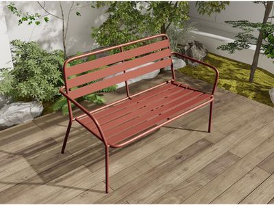 Gartenbank - Metall - Terracotta - MIRMANDE von MYLIA