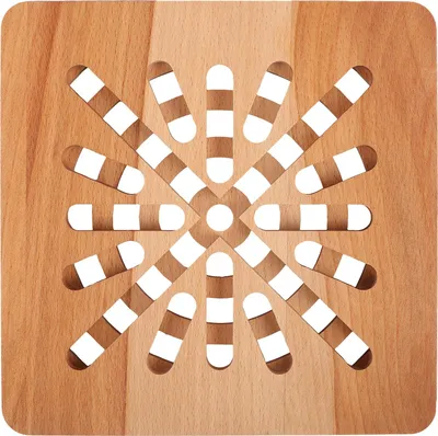Image de Creative Home Dessous De Plat Bois De Hêtre Carré 19,5 Cm - Réversible