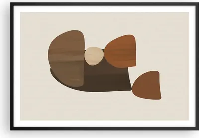 Produktbild von Gerahmtes Poster - Schwarzer Rahmen - Abstraktion Braun Minimalismus - 91,5x61 cm - Wand Bild - Wanddeko - Wandbilder - Wandposter - Bilderrahmen - Bilder - Kunstdruck - Wandbild - P2BAA91x61-4212