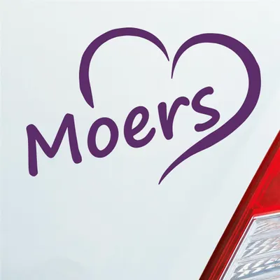 Produktbild von Auto Aufkleber Moers Herz Stadt City Love Liebe Heimat 12,5x8 cm Lila Sticker Heckscheibenaufkleber
