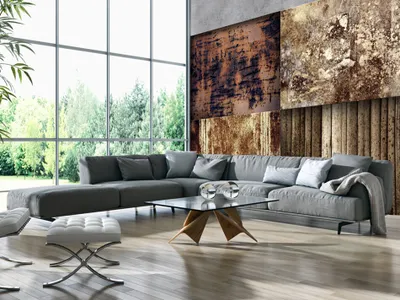 Produktbild von Vlies Fototapete 350x256 cm Tapeten Wandtapete XXL Metal Holz f-A-0261-a-b
