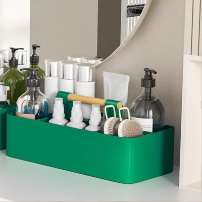 Produktbild von Stapelbare Organizer für Schreibtisch, Küche und Bad mit Griffen, aus Kunststoff, Küchenschrank-Organizer