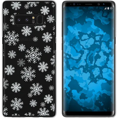 Produktbild von PhoneNatic Case kompatibel mit Samsung Galaxy Note 8 Silikon-Hülle X Mas Weihnachten Schneeflocken M2