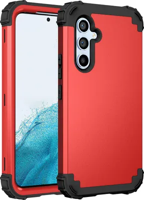 Produktbild von Handyhülle für Samsung Galaxy A54 Hybrid 3 in 1 PC TPU Stossfest Robust Hülle Rot