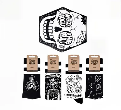 Obrázok produktu pre Americké ponožky The Skull – darčekové balenie, čierne.