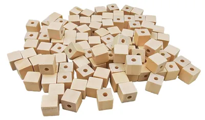 Holzwürfel mit Loch, 1,2 cm, 100 Stück, DIY-Bastelperlen