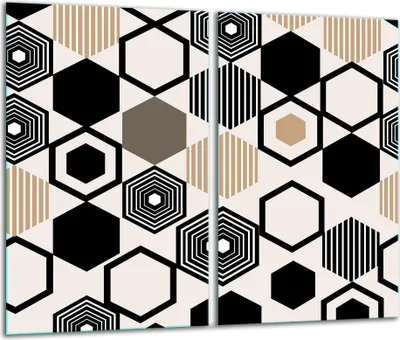 Produktbild von Herdabdeckplatten 2 teilig 30x52 Glaskeramikkochfeld Abdeckung Glas Mosaik