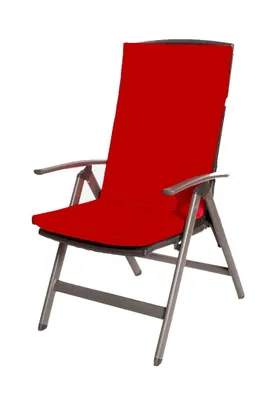 Produktbild von Stuhlkissen 1er | Sitzkissen 110x47x4cm Rot | gartenkissen auf rataanmöbel | stuhlkissen outdoor | sitzkissen hochlehner