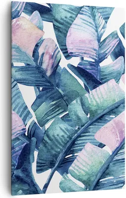 Produktbild von Bild auf Leinwand - Leinwandbild - Einteilig - Blatt Pflanze Blume - 80x120cm - Wand Bild - Wanddeko - Wandbilder - Leinwanddruck - Wanddekoration - Leinwand bilder - Wandbild - PA80x120-3949