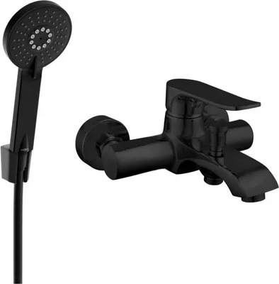 Produktbild von Mexen Pecos R40 Wannenbatterie mit Brausegarnitur, Schwarz - 7273R40-70