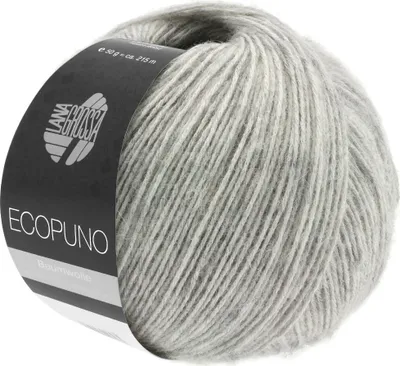 Produktbild von Lana Grossa ECOPUNO 50 g superweiches Ganzjahresgarn aus Baumwolle 80 Farben 215 m Farbe 014 - Hellgrau