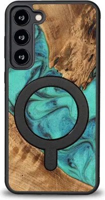Produktbild von Holzhülle Bewood Unique - Turquoise für MagSafe für Galaxy S23 Plus