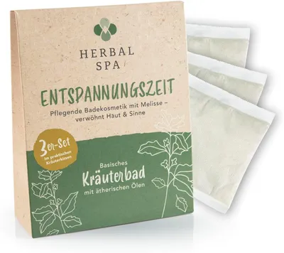 Produktbild von HERBAL SPA Entspannungszeit Kräuterbad Melisse 3x100g Pack– basisch & natürlich