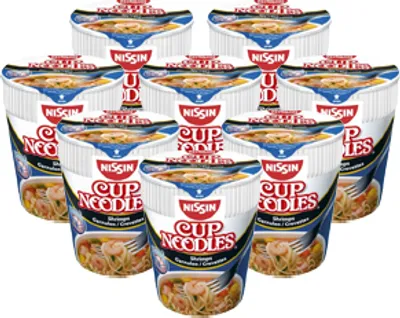 Produktbild von Nissin Cup Noodles Shrimps Soy Sauce, 8er Pack (8 x 63g)