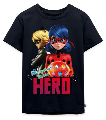 Produktbild von Spreadshirt Miraculous Be Your Own Hero Kinder Premium T-Shirt, 110/116 (4 Jahre), Navy
