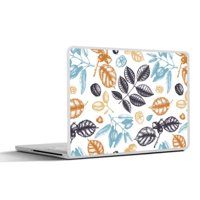 Produktbild von MuchoWow® Laptop Aufkleber Sticker Cover Vintage - Blätter - Muster 31x22.5 cm - Laptop-Deko