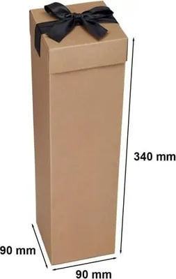 Image de Coffret cadeau décoratif K-867 EKO marron pour vin, nœud noir