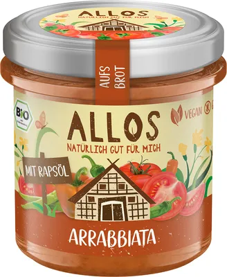 Zdjęcie produktu dla PASTA KREMOWA ARRABBIATA BEZGLUTENOWA140 g - ALLOS