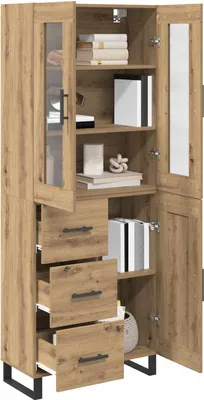 Obrázok produktu pre vidaXL Vysoká doska so zásuvkami 2 ks Artisan dub materiál na báze dreva