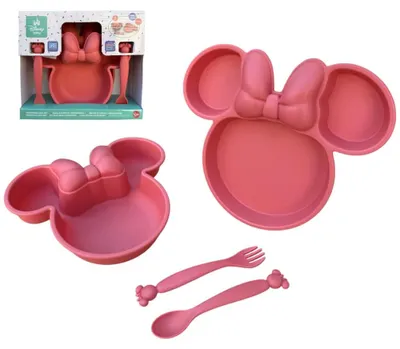 4-teiliges Minnie-Mouse-Kinder-Geschirrset aus Kunststoff