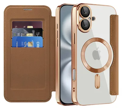 Obrázek produktu pro Techsuit – pouzdro SmartMag Book pro iPhone 16 Plus – hnědé