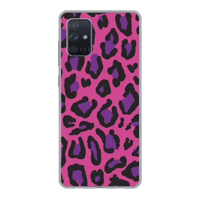 Produktbild von MuchoWow® Handyhülle Schutzhülle Hülle für Samsung Galaxy A51 5G Pantherdruck - Rosa - Lila Silikon Softcase Handy Hülle - Abbildung