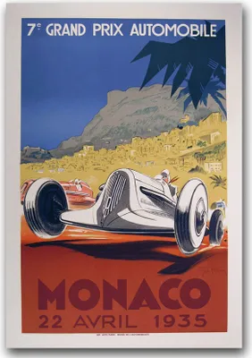 Produktbild von Poster - Canvas - Leinwand - 59,4 cm x 84,1 cm - Fotoposter - Leinwandkunst - Fahrzeug Monaco Grand Prix