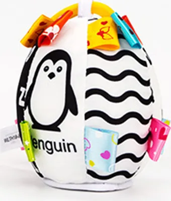 Produktbild von Schwarzer weißer Kinderwagen Spielzeug hohen Kontrast frühe Bildung Baby Plüsch Rasseln Ringe hängende Spielzeug für 0 bis 1 Jahr alt Babys (Oval)
