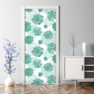 Produktbild von Dekorative Türposter Aufkleber Türsticker selbstklebend Klebefolie Türkis grün blau 77 x 200 cm