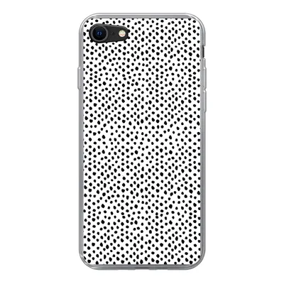 Produktbild von MuchoWow® Handyhülle Schutzhülle Hülle für iPhone 8 Polka dots - Schwarz - Weiß Silikon Softcase Handy Hülle - Schutzhaube