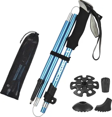 Zdjęcie produktu dla Kije trekkingowe TOMSHOO, lekkie, składane kije trekkingowe, pięciokrotne kije do wędrówek, biwakowania, wędrówek z plecakiem