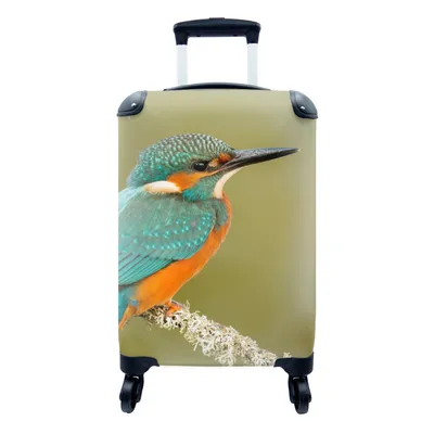 Produktbild von MuchoWow® Koffer Handgepäck Trolley Rollkoffer Kleine Reisekoffer mit 4 Rollen - Eisvogel - Tiere - Vogel - Cabin Size < 55x40x23 cm & 55x40x20 cm - Fotokoffer - Kabinenkoffer - Boardgepäck - Reise-Box - Reisekoffer - Reisegepäck - Koffer mit Bild - Trolley für Kinder