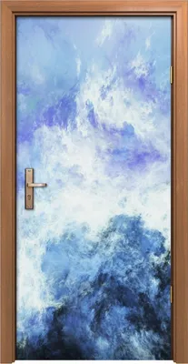 Produktbild von Türposter 90x200 cm Türaufkleber Türtapete Türfolie Klebefolie Abstrakte surreale graue blaue Wolken