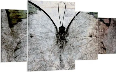 Produktbild von Bild auf Leinwand - Leinwandbild - Schmetterling Abstraktion - 160x90cm - Wand Bild - Wanddeko - Leinwanddruck - Bilder - Kunstdruck - Wanddekoration - Leinwand bilder - Wandkunst - DL160x90-3679