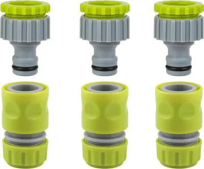 Produktbild von KYRYD 3 STK Gartenschlauch Anschluss, Schlauchanschluss Wasserhahn, mit 1/2 Zoll 3/4 Zoll 2 In 1 Hahnverbinder, Wasseranschluss Garten, Gartenschlauch Anschluss Set
