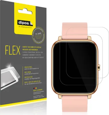 Produktbild von 2x Schutzfolie für Kalinco CS201C Smartwatch Folie, 100% Displayabdeckung, dipos Flex