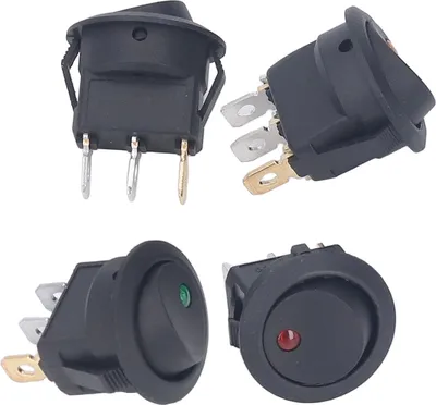 Obrázek produktu pro 4 kusy 12V kulatý vypínač, 3pólový, 2polohový, LED vypínač, přepínač pro lodě, 20 mm