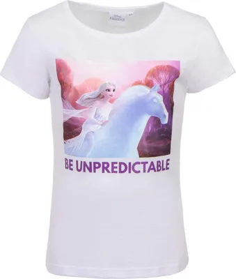 Produktbild von Disney Frozen T-Shirt 100 % Baumwolle mit ikonischem Print Weiß 5 Jahre