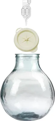 Produktbild von 10L Glasballon Set mit Gummikappe und Gärröhrchen – Weithals Gärballon für Wein, Saft, Met und Most – Glasgärbehälter in EU-Qualität