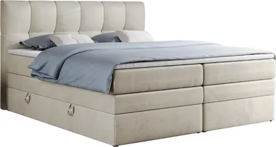 Produktbild von Boxspringbett mit Doppelmatratze - ALVIN-KING - 180x200cm - Beige - H3