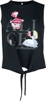 Produktbild von Alice In Wonderland Top Damen Alice - Wording schwarz L