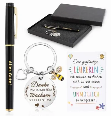 Produktbild von Geschenk für Lehrer mit Herz, Schlüsselanhänger, Glückspen